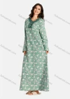 Wholesale Women's Embroidery Collared Allover Floral Print Long Sleeve Lounge Maxi Nightshirt - Liuhuamall
