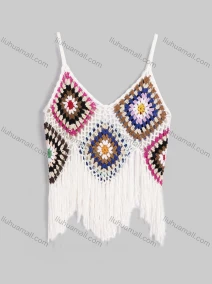 Wholesale Women's Scarf Hem Crochet Floral Cami Cover Up Top A307#, LIUHUA CLOTHING WHOLESALE