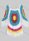 Wholesale Women's Casual Scoop Neck 3/4 Sleeve Fringe Trim Crochet Cover Up Dress 298# - Liuhuamall
