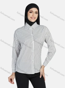 Wholesale Women's Casual Shirt Collar Button Down Shirt Without Hijab, LIUHUA CLOTHING WHOLESALE