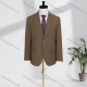 Wholesale Men's Business Lapel Single Breasted Plain Flap Pockets Blazer Jacket D3468# Coffee Clothing Wholesale Market Liuhua