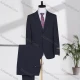 Wholesale Men's Business Lapel Single Breasted Plain Flap Pockets Blazer Jacket & Pants 2 Piece Set D3529# Slate Gray Clothing Wholesale Market Liuhua