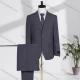 Wholesale Men's Formal Lapel Single Breasted Plain Flap Pockets Blazer Jacket & Pants 2 Piece Set D3600# Dark Gray Clothing Wholesale Market Liuhua
