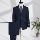 Wholesale Men's Formal Lapel Single Breasted Plain Flap Pockets Blazer Jacket & Pants 2 Piece Set D3600# Dark Blue Clothing Wholesale Market Liuhua