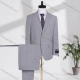 Wholesale Men's Formal Lapel Single Breasted Plain Flap Pockets Blazer Jacket & Pants 2 Piece Set D3604# Silver Clothing Wholesale Market Liuhua