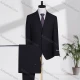 Wholesale Men's Formal Lapel Single Breasted Plain Flap Pockets Blazer Jacket & Pants 2 Piece Set D3604# Black Clothing Wholesale Market Liuhua