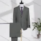 Wholesale Men's Formal Lapel Single Breasted Plain Flap Pockets Blazer Jacket & Pants 2 Piece Set D3604# Gray Clothing Wholesale Market Liuhua