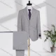 Wholesale Men's Formal Lapel Single Breasted Plain Flap Pockets Blazer Jacket & Pants 2 Piece Set D3605# Gray Clothing Wholesale Market Liuhua