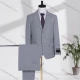 Wholesale Men's Formal Lapel Single Breasted Plain Flap Pockets Blazer Jacket & Pants 2 Piece Set D3605# Silver Clothing Wholesale Market Liuhua