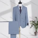 Wholesale Men's Formal Lapel Single Breasted Plain Flap Pockets Blazer Jacket & Pants 2 Piece Set D3605# Slate Gray Clothing Wholesale Market Liuhua