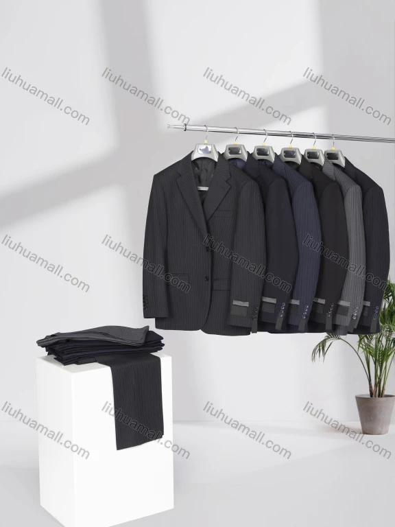Wholesale Men's Formal Lapel Single Breasted Striped Flap Pockets Blazer Jacket & Pants 2 Piece Set K9150#