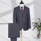 Wholesale Men's Formal Lapel Single Breasted Striped Flap Pockets Blazer Jacket & Pants 2 Piece Set K9150# Dark Gray Clothing Wholesale Market Liuhua
