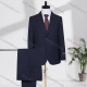 Wholesale Men's Formal Lapel Single Breasted Striped Flap Pockets Blazer Jacket & Pants 2 Piece Set K9150# Dark Blue Clothing Wholesale Market Liuhua
