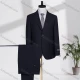 Wholesale Men's Business Lapel Single Breasted Striped Flap Pockets Blazer Jacket & Pants 2 Piece Set K9528# Dark Blue Clothing Wholesale Market Liuhua