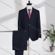 Wholesale Men's Business Lapel Single Breasted Plain Flap Pockets Blazer Jacket & Pants 2 Piece Set QH24131# Dark Blue Clothing Wholesale Market Liuhua