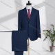 Wholesale Men's Business Lapel Single Breasted Plain Flap Pockets Blazer Jacket & Pants 2 Piece Set QH24131# Navy Clothing Wholesale Market Liuhua