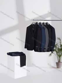 Wholesale Men's Business Lapel Single Breasted Plain Flap Pockets Blazer Jacket & Pants 2 Piece Set QH24131#, LIUHUA CLOTHING WHOLESALE