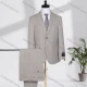 Wholesale Men's Business Lapel Single Breasted Plain Flap Pockets Blazer Jacket & Pants 2 Piece Set T231016# Light Gray Clothing Wholesale Market Liuhua