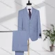 Wholesale Men's Business Lapel Single Breasted Plain Flap Pockets Blazer Jacket & Pants 2 Piece Set T231016# Gray Blue Clothing Wholesale Market Liuhua