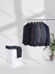 Wholesale Men's Business Lapel Single Breasted Striped Flap Pockets Blazer Jacket & Pants 2 Piece Set T24337#, LIUHUA CLOTHING WHOLESALE