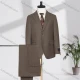 Wholesale Men's Business Lapel Single Breasted Plain Flap Pockets Blazer Jacket & Pants 2 Piece Set X6864# Coffee Clothing Wholesale Market Liuhua
