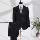 Wholesale Men's Business Lapel Single Breasted Plain Flap Pockets Blazer Jacket & Pants 2 Piece Set X7175# Black Clothing Wholesale Market Liuhua