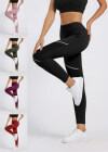 Wholesale Women's Sporty High Waist Mesh Patchwork Elastic Workout Leggings - Liuhuamall