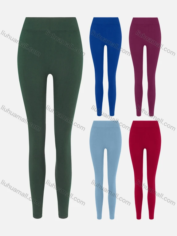 Wholesale Women's Sporty Plain High Waist Side Striped Leggings