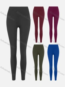 Wholesale Women's Sporty Plain High Waist Side Pocket Mesh Elastic Leggings, LIUHUA CLOTHING WHOLESALE