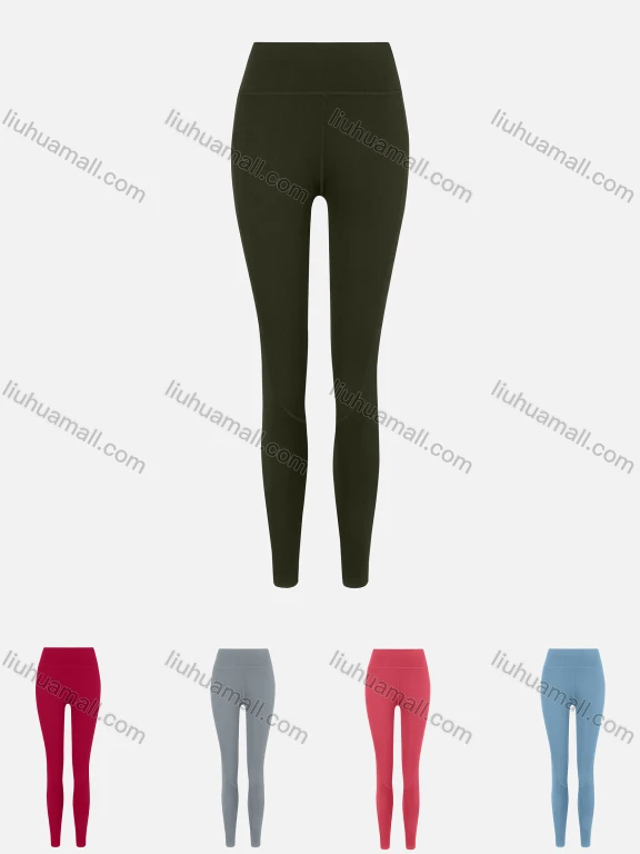 Wholesale Women's Sporty Plain High Waist Striped Sheer Mesh Elastic Leggings