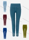 Wholesale Women's Sporty High Waist Pockets Eyelet Plain Long Yoga Leggings - Liuhuamall