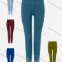 Wholesale Women's Sporty High Waist Pockets Eyelet Plain Long Yoga Leggings preview