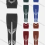 Wholesale Women's Sporty Scoop Neck Racerback Mesh Plain Crop Tank Top & High Waist Long Leggings 2-Piece Set preview