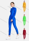 Wholesale Women's Sporty High Stretchy Mock Neck Zipper Jumpsuit - Liuhuamall