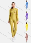 Wholesale Women's 2-Pieces Sporty High Stretchy Mock Neck Cutout Jumpsuit With Triangle Bikini - Liuhuamall