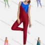 Wholesale Women's Sporty High Stretchy Crew Neck Sleeveless Colorblock Jumpsuit preview