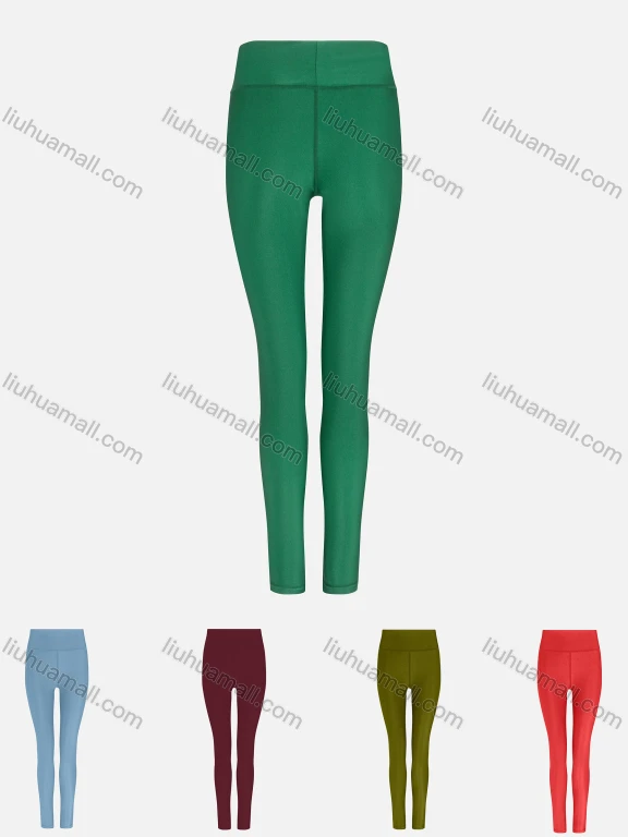 Wholesale Women's Sporty High Waist Plain Long Yoga Leggings