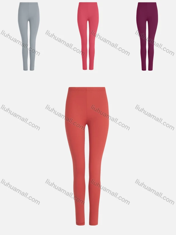 Wholesale Women's Sporty High Waist Plain Long Yoga Leggings
