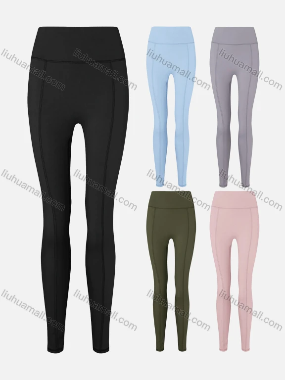 Wholesale Women's Athletic High Waist Butt Lifting Seam Ankle Length Yoga Leggings 26465# LIUHUA CLOTHING WHOLESALE