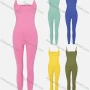 Wholesale Women's Sexy U Neck Spaghetti Strap Plain Ribbed Skinny Fit Jumpsuit preview