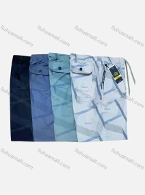 Wholesale Men's Drawstring Flap Pockets Allover Print Elastic Waist Shorts 576#, LIUHUA CLOTHING WHOLESALE