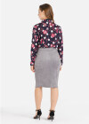 Wholesale Women's Stand Collar Baroque Polka Dot Print Shirt - Liuhuamall
