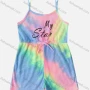 Wholesale Girl's Casual Tie Dye Spaghetti Straps Cami Short Rompers preview