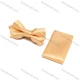 Wholesale Men's Fashion Plain Adjustable Bow Ties & Pocket Square Sets Champagne Clothing Wholesale Market Liuhua