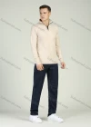 Wholesale Men's Plain Knitting High Neck Quarter Zip Long Sleeve Sweater Jacket - Liuhuamall