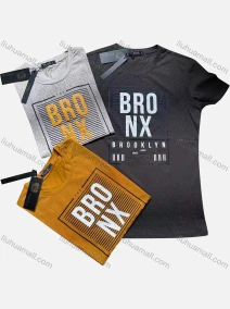 Wholesale Men's Casual Round Neck Short Sleeve Striped Letter Print T-Shirt, LIUHUA CLOTHING WHOLESALE