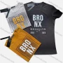 Wholesale Men's Casual Round Neck Short Sleeve Striped Letter Print T-Shirt preview