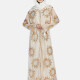 Women's Islamic Muslim Floral Sequin Self Tie Maxi Kimono Cover Up Dress White Clothing Wholesale Market -LIUHUA