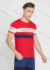 Wholesale Men's Casual Short Sleeve Colorblock Letter Print Round Neck T Shirt - Liuhuamall
