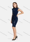 Wholesale Women's Casual Lace Up Frayed Raw Hem Button Down Split Thigh Denim Dress - Liuhuamall